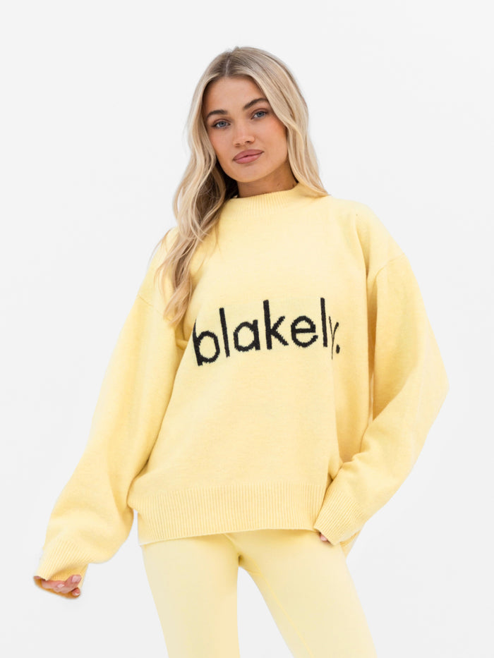 Mabel Oversized Knitted Jumper - Buttergelb