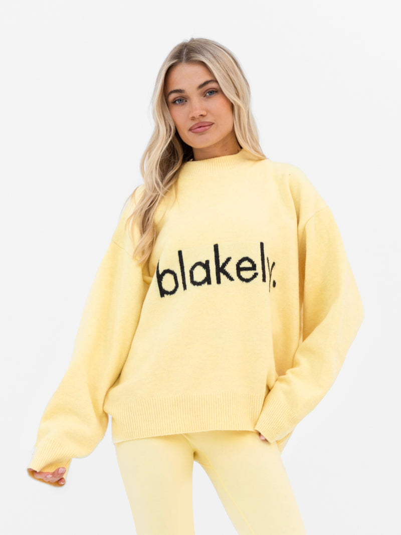 Mabel Oversized Knitted Jumper - Buttergelb