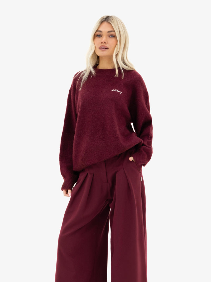 Mindy Knitted Jumper - Burgund