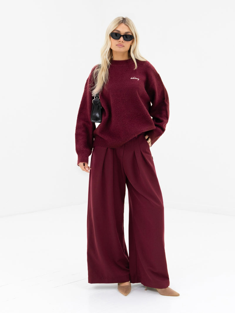 Mindy Knitted Jumper - Burgund