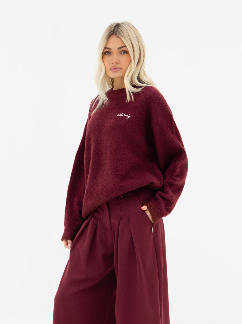 Mindy Knitted Jumper - Burgund