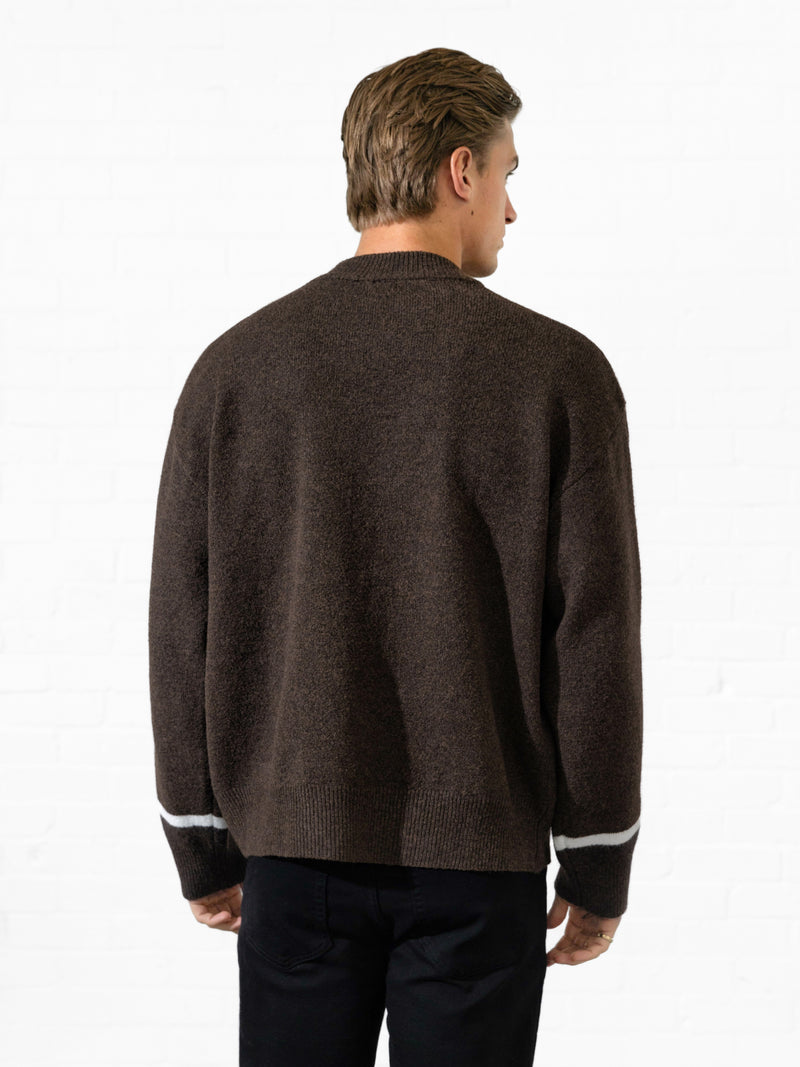Abel Script Strickpullover - Dunkelbraun