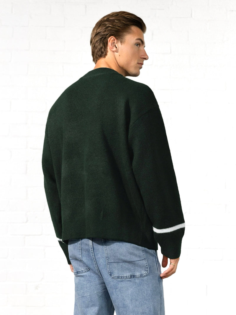 Abel Script Strickpullover - Smaragdgrün