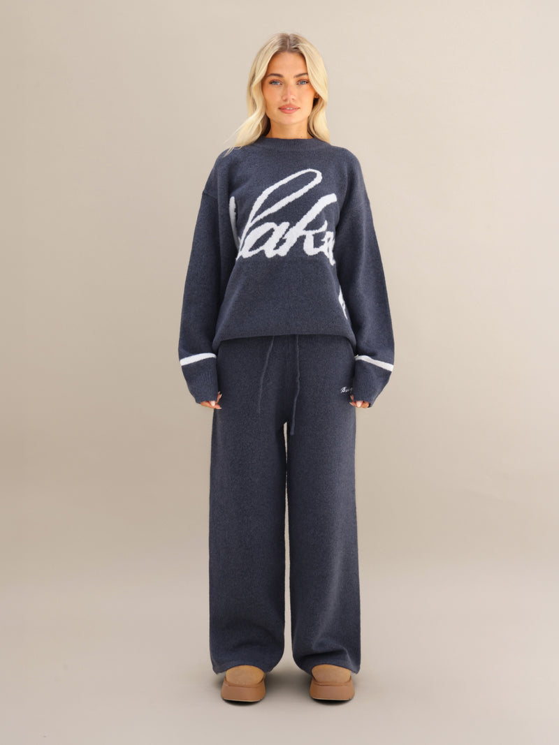 Margot Script Oversized Knitted Jumper - Echte Marine