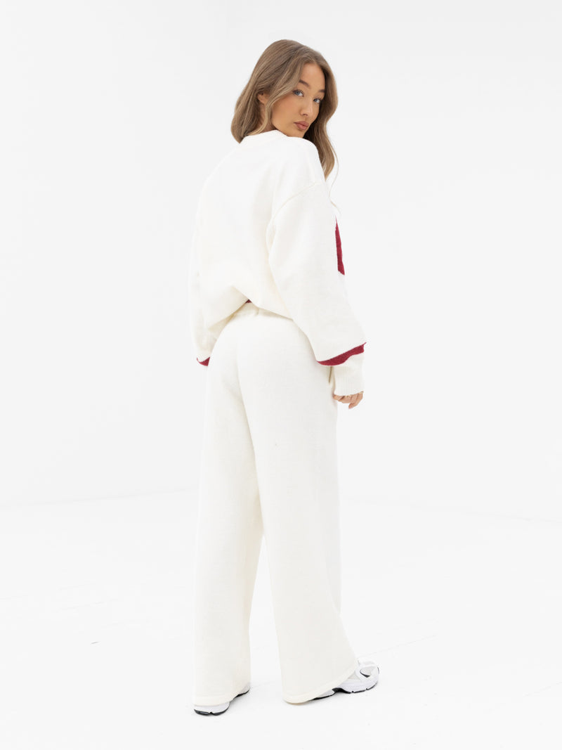 Margot Script Oversized Knitted Jumper - Creme