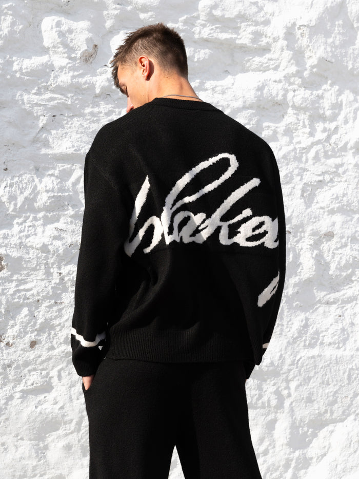 Relaxed Knitted Jumper - Black