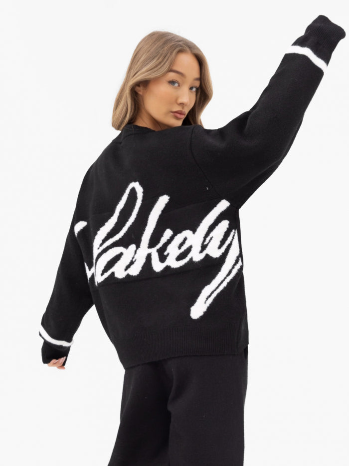 Margot Oversized Knitted Jumper - Black