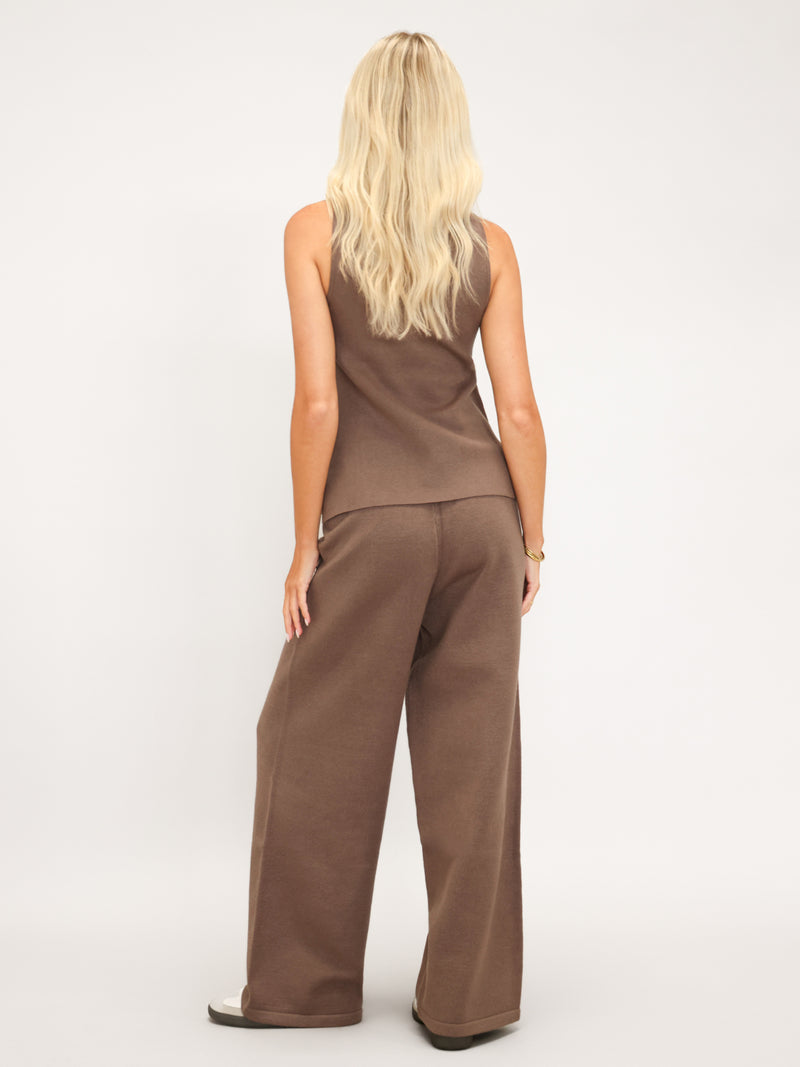 Layla Knitted Vest - Rich Taupe