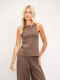 Layla Knitted Vest - Taupe Profond