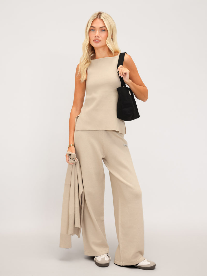 Layla Knitted Vest - Warm Ivory