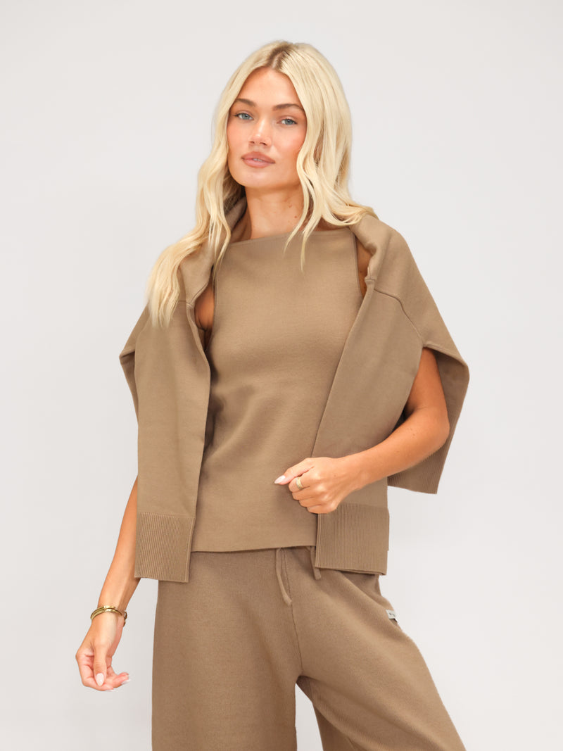 Layla Knitted Vest - Caramel