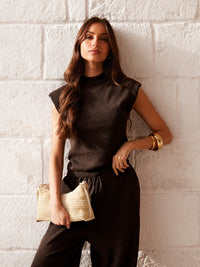 Mae Crochet Vest Top - Braun