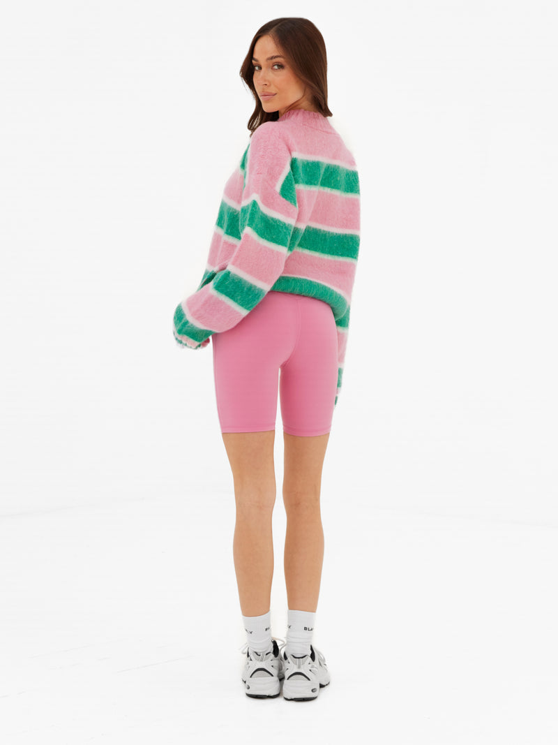 Billie Stripe Knitted Jumper - Rosy Pink