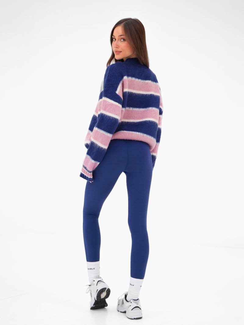 Billie Stripe Knitted Jumper - Navy Blue