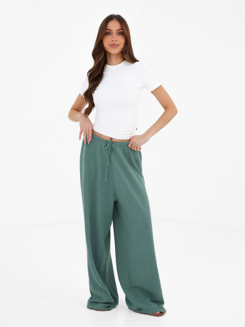 Mae Crochet Trousers - Salbeigrün