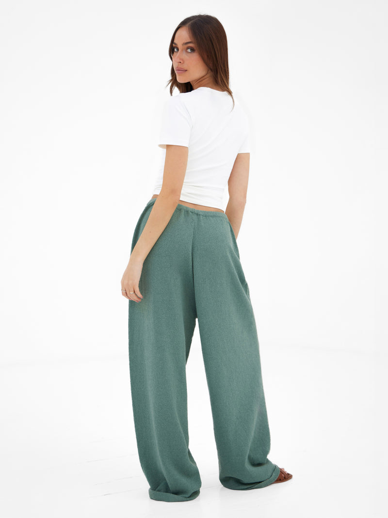 Mae Crochet Trousers - Salbeigrün