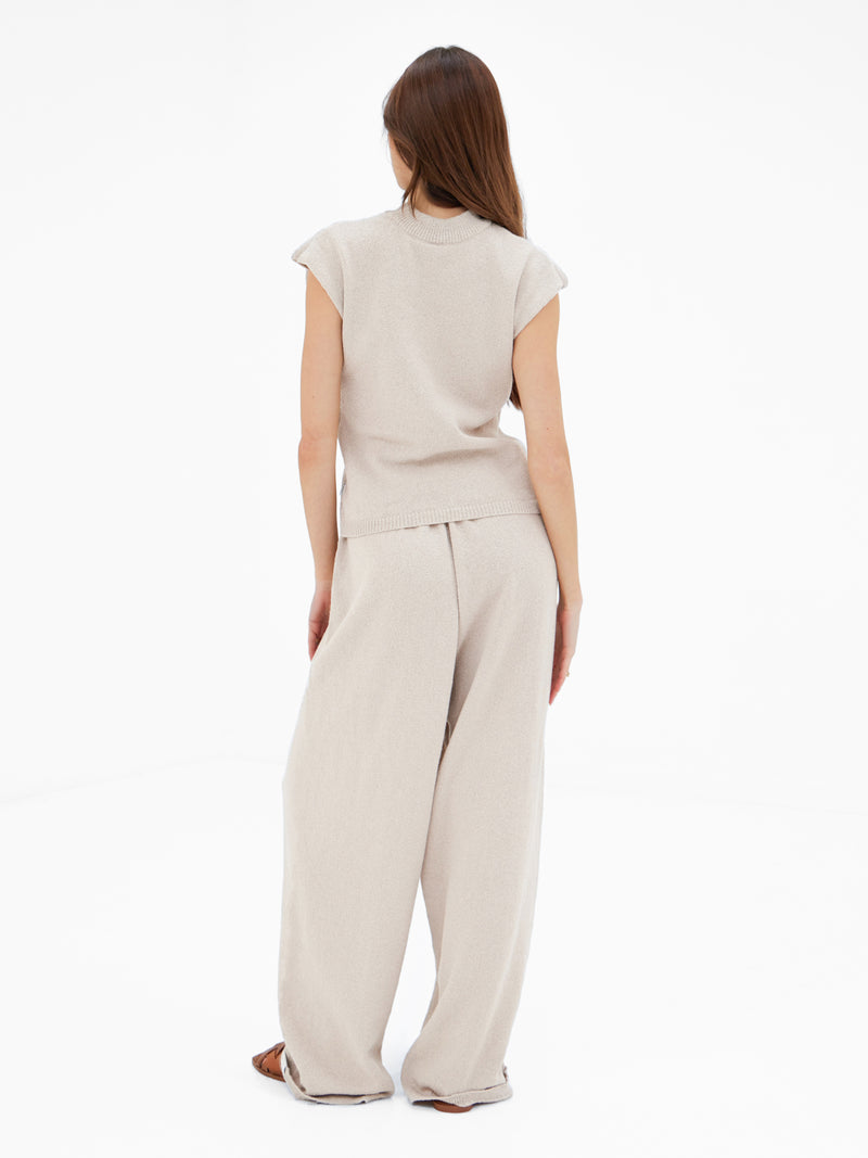 Mae Crochet Trousers - Taupe