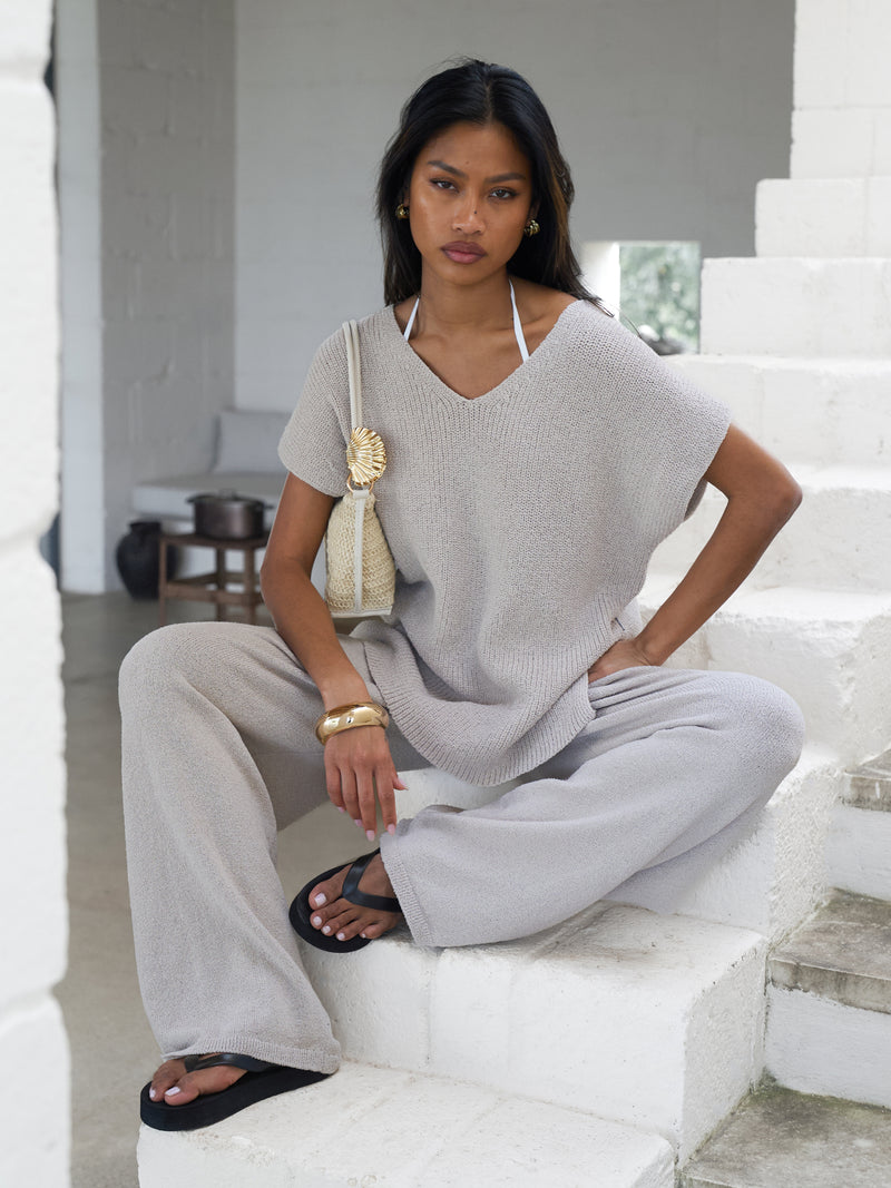 Mae Crochet Trousers - Taupe