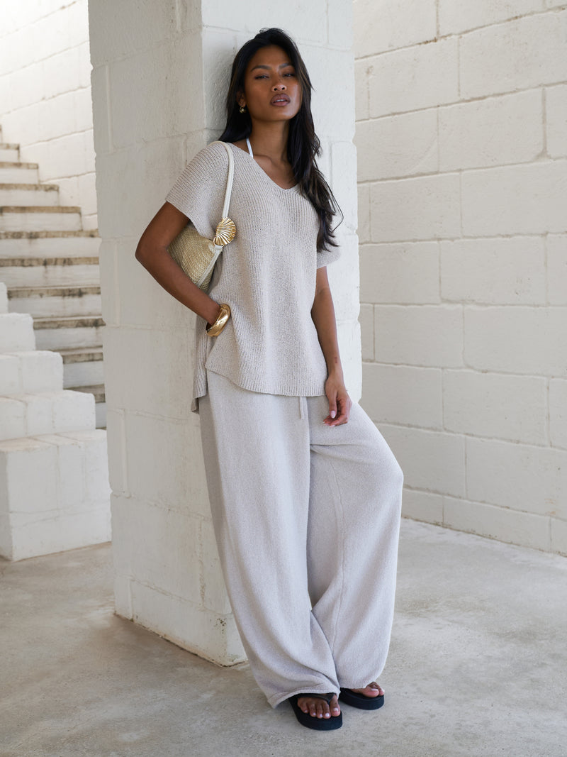 Mae Crochet Trousers - Taupe