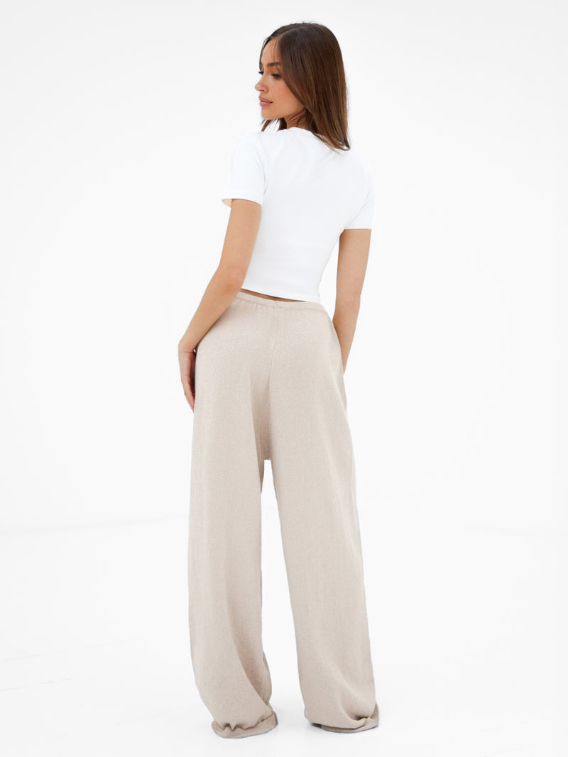 Mae Crochet Trousers - Taupe