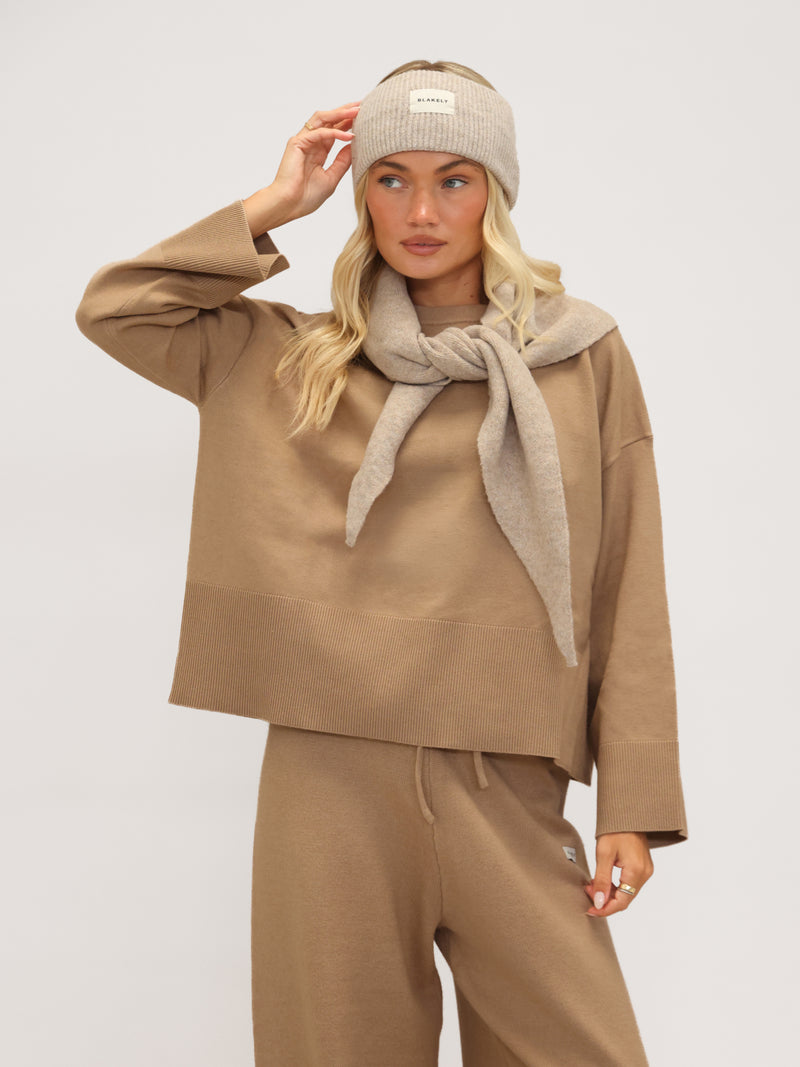 Layla Oversized Knitted Jumper - Caramel