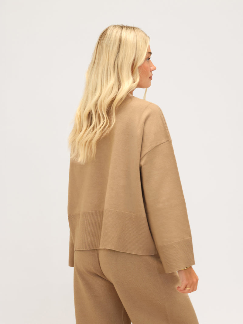 Layla Oversized Knitted Jumper - Caramel