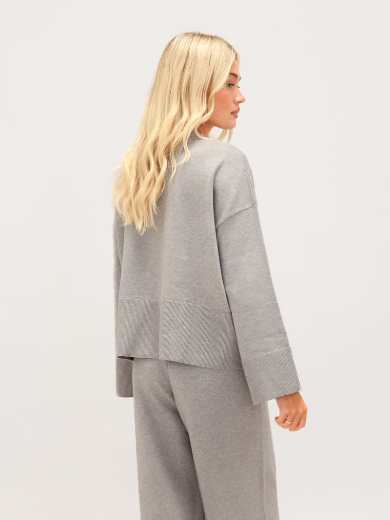 Layla Oversized Knitted Jumper - Grise