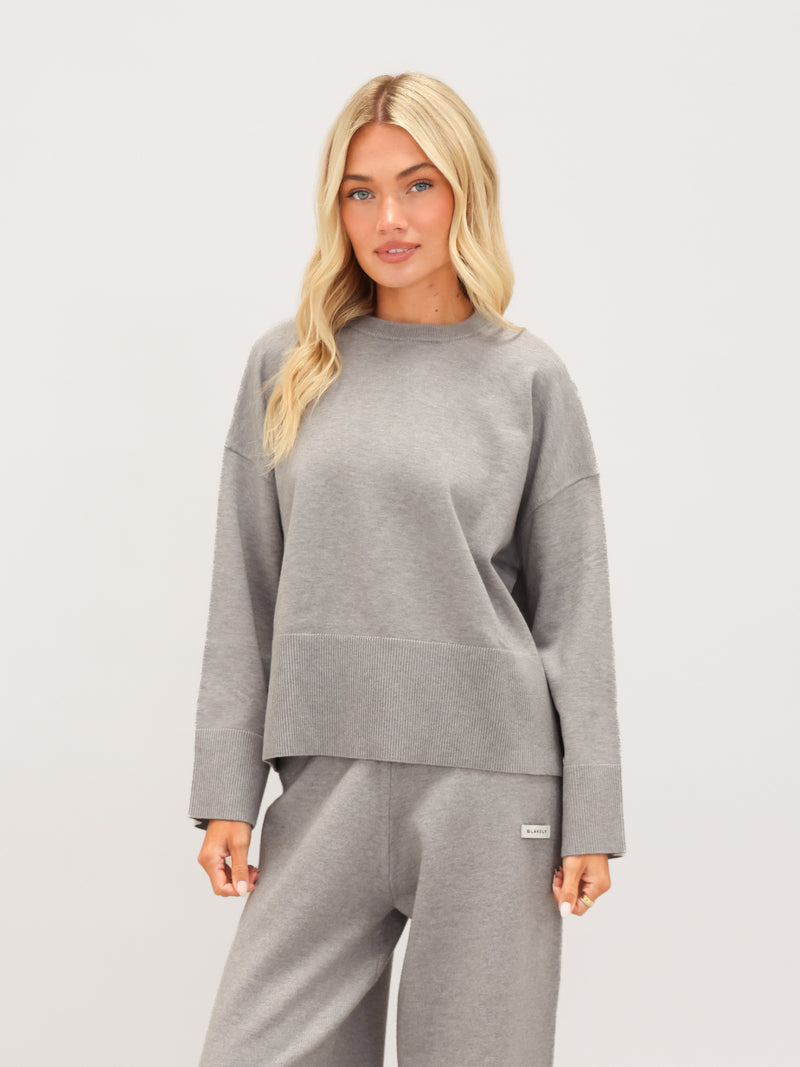 Layla Oversized Knitted Jumper - Grise