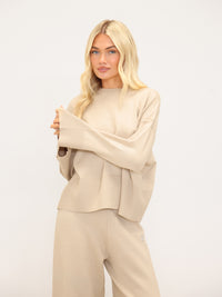 Layla Oversized Knitted Jumper - Warm Ivory