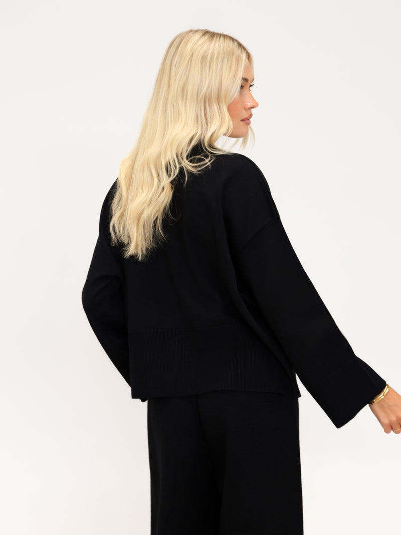 Layla Oversized Knitted Jumper - Black