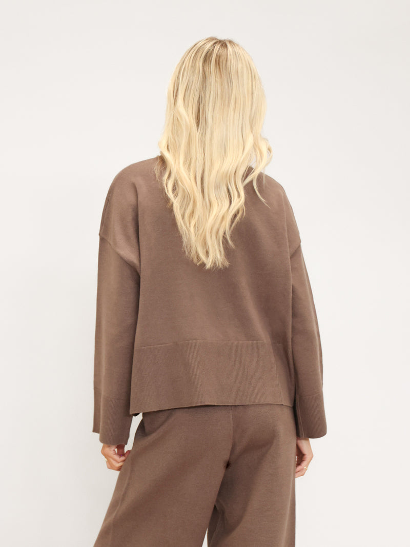 Layla Oversized Knitted Jumper - Taupe Profond
