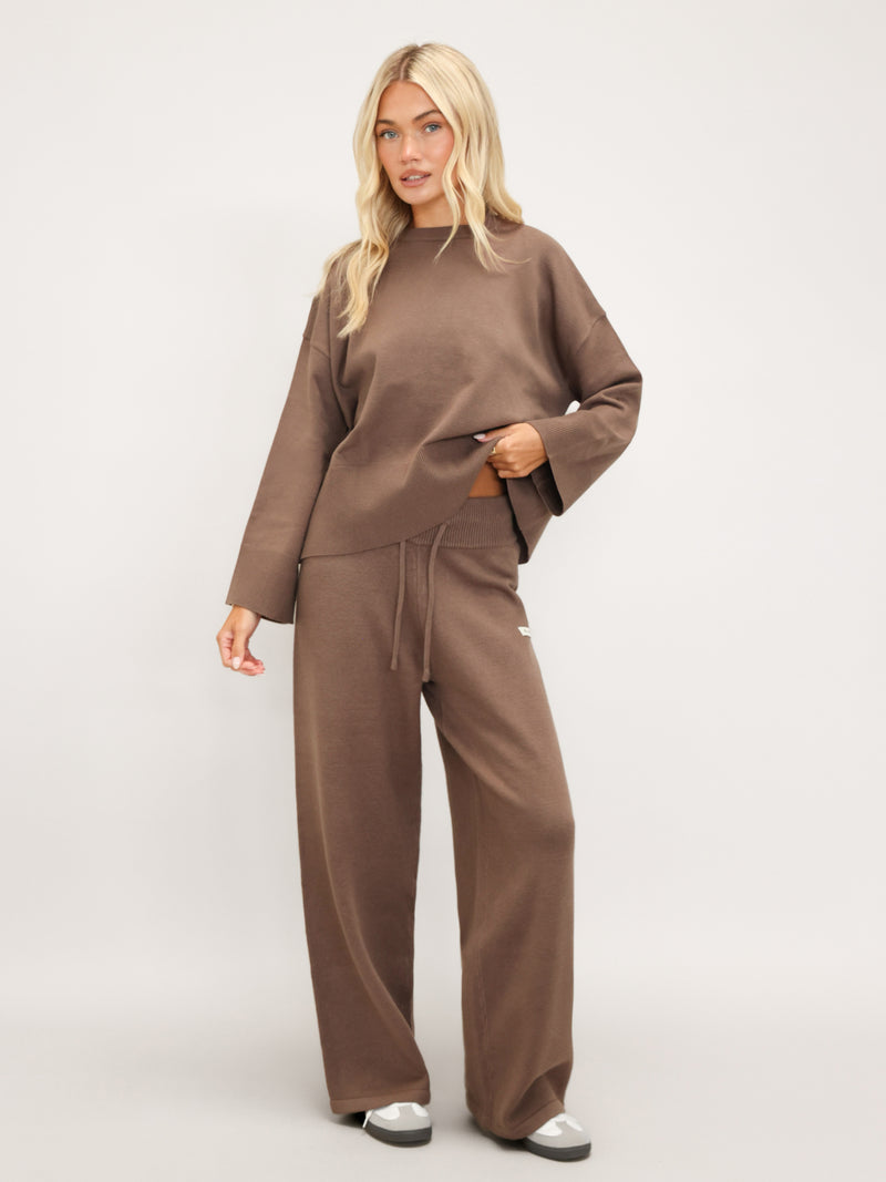 Layla Oversized Knitted Jumper - Taupe Profond