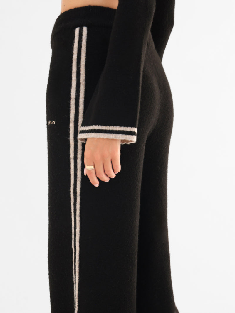 Naya Striped Knitted Trousers - Schwarz
