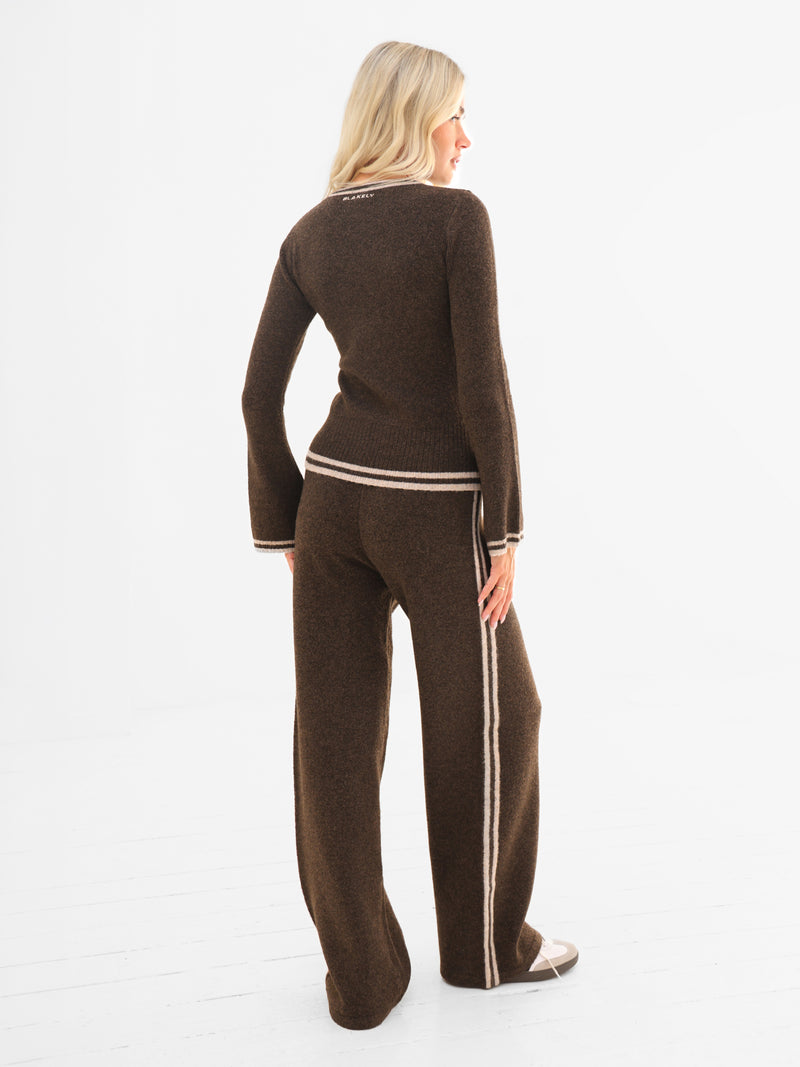 Naya Striped Knitted Trousers - Brun chocolat