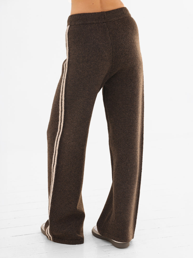 Naya Striped Knitted Trousers - Brun chocolat