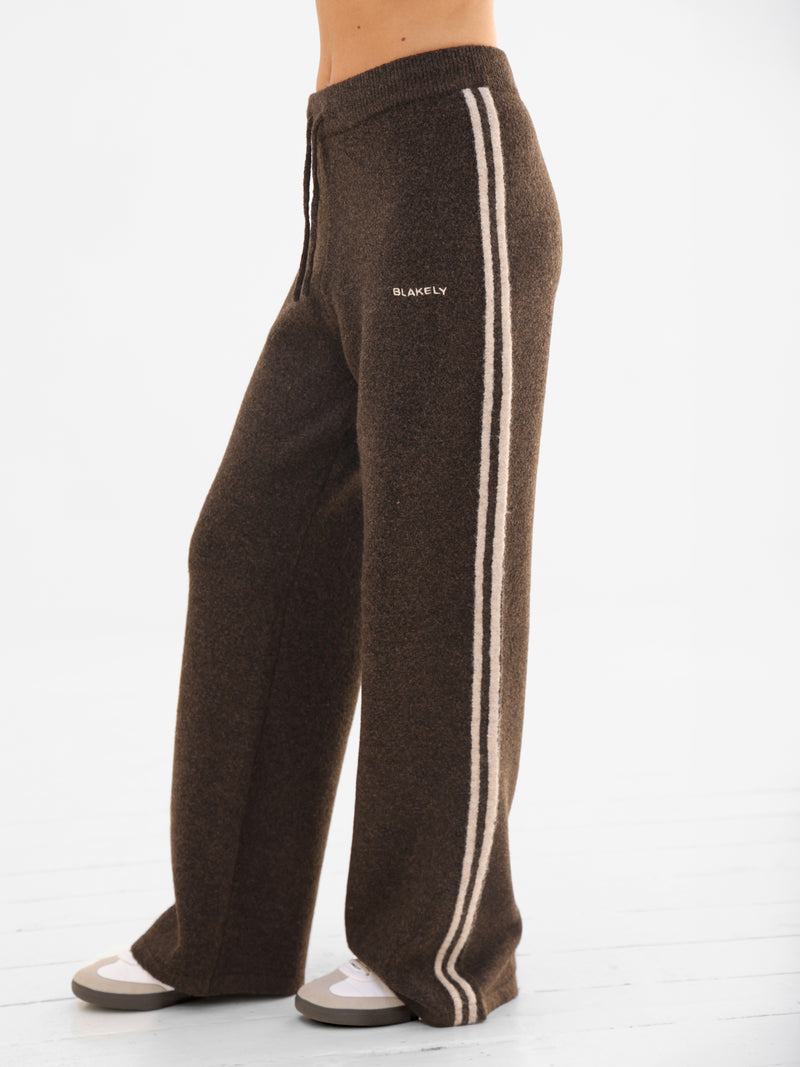 Naya Striped Knitted Trousers - Brun chocolat