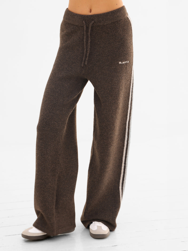 Naya Striped Knitted Trousers - Brun chocolat