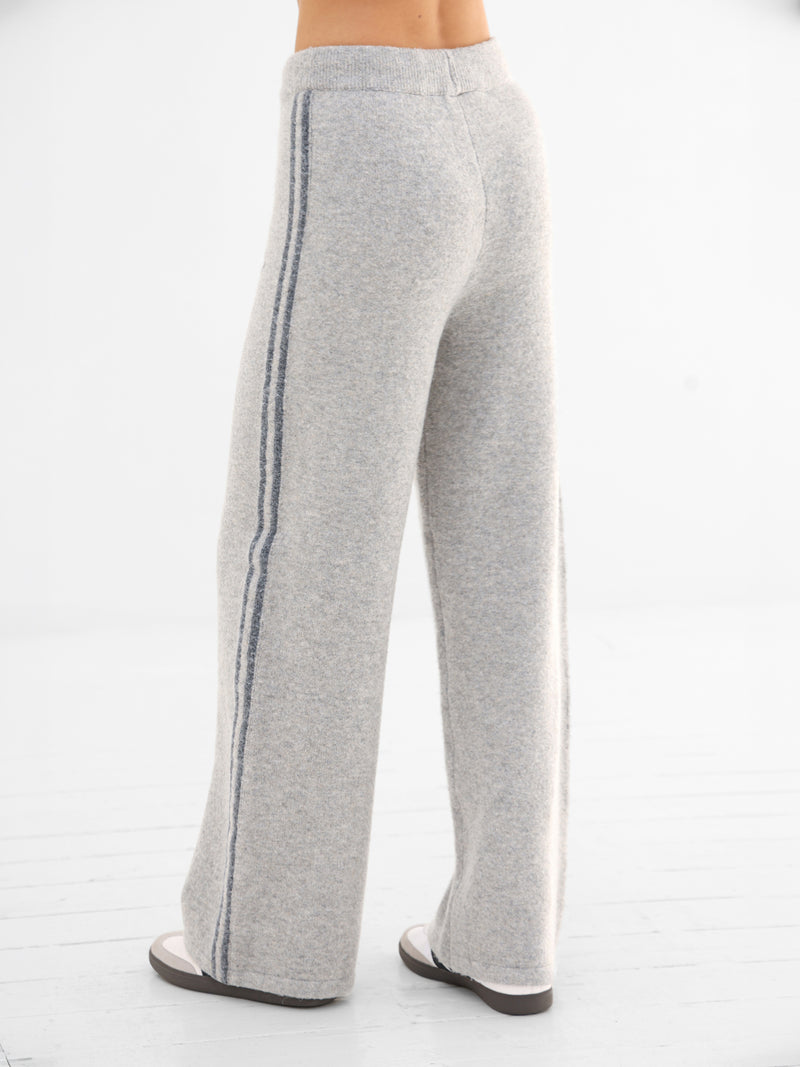 Naya Striped Knitted Trousers - Gemêleerd grijs