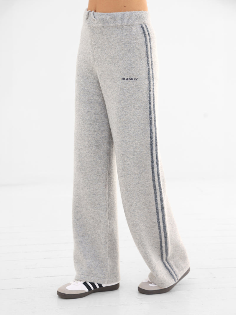 Naya Striped Knitted Trousers - Gemêleerd grijs