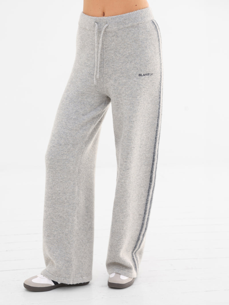 Naya Striped Knitted Trousers - Gemêleerd grijs
