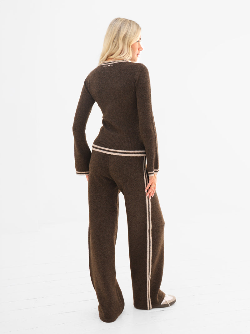 Naya Striped Knitted Top - Schokoladenbraun