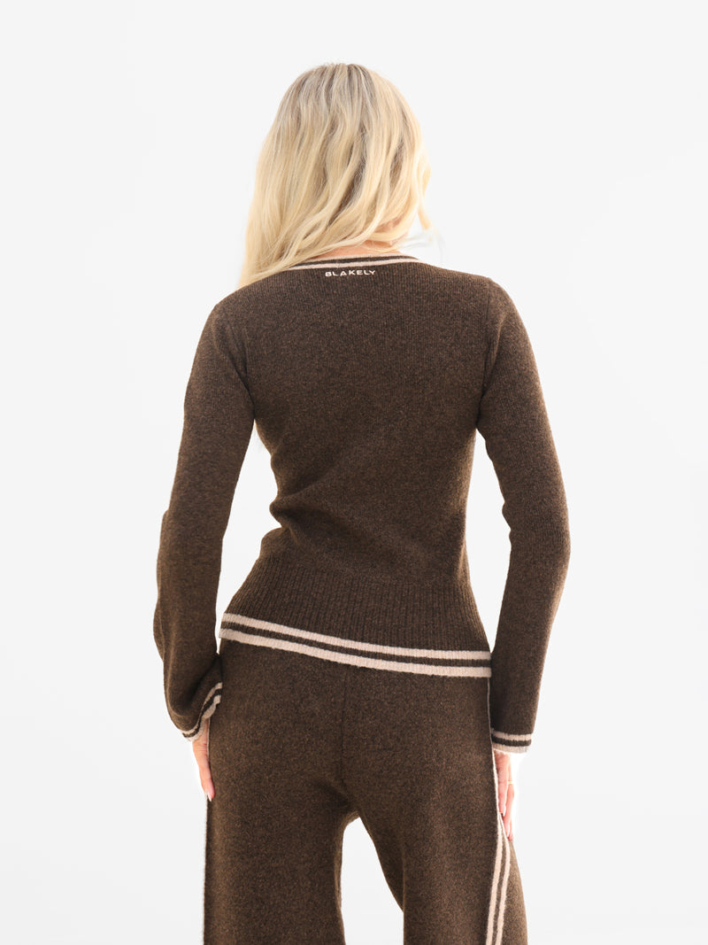 Naya Striped Knitted Top - Schokoladenbraun