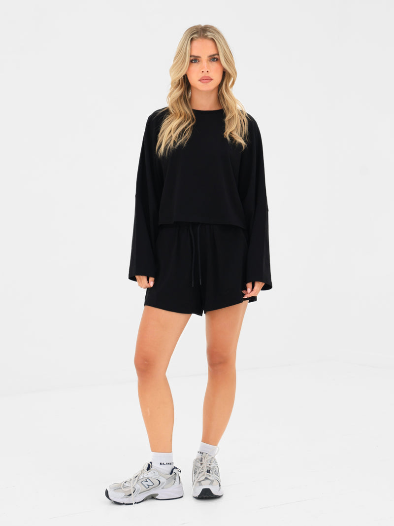 Ayla Cotton Shorts - Schwarz