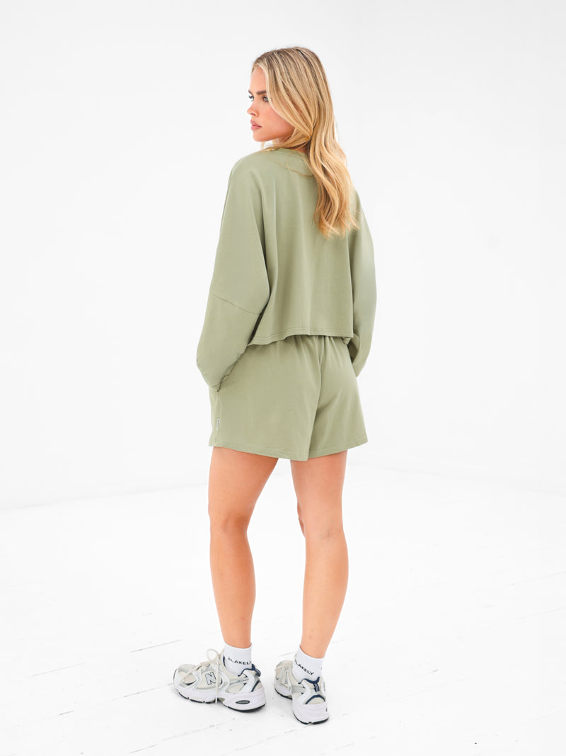 Ayla Batwing Cotton Top - Vert Chaud
