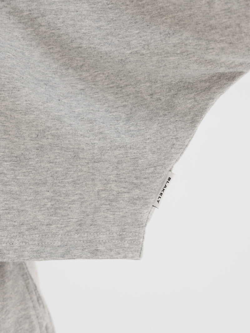 Ayla Batwing Cotton Top - Gris chiné