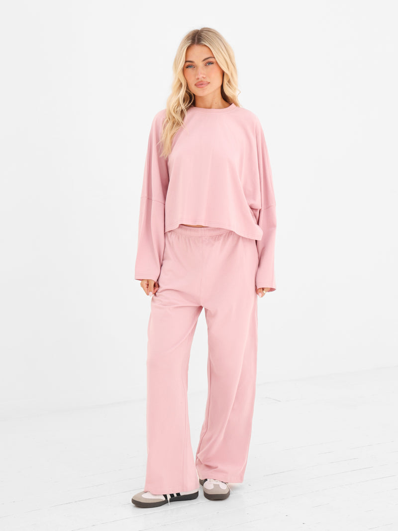 Ayla Batwing Cotton Top - Rose Pivoine
