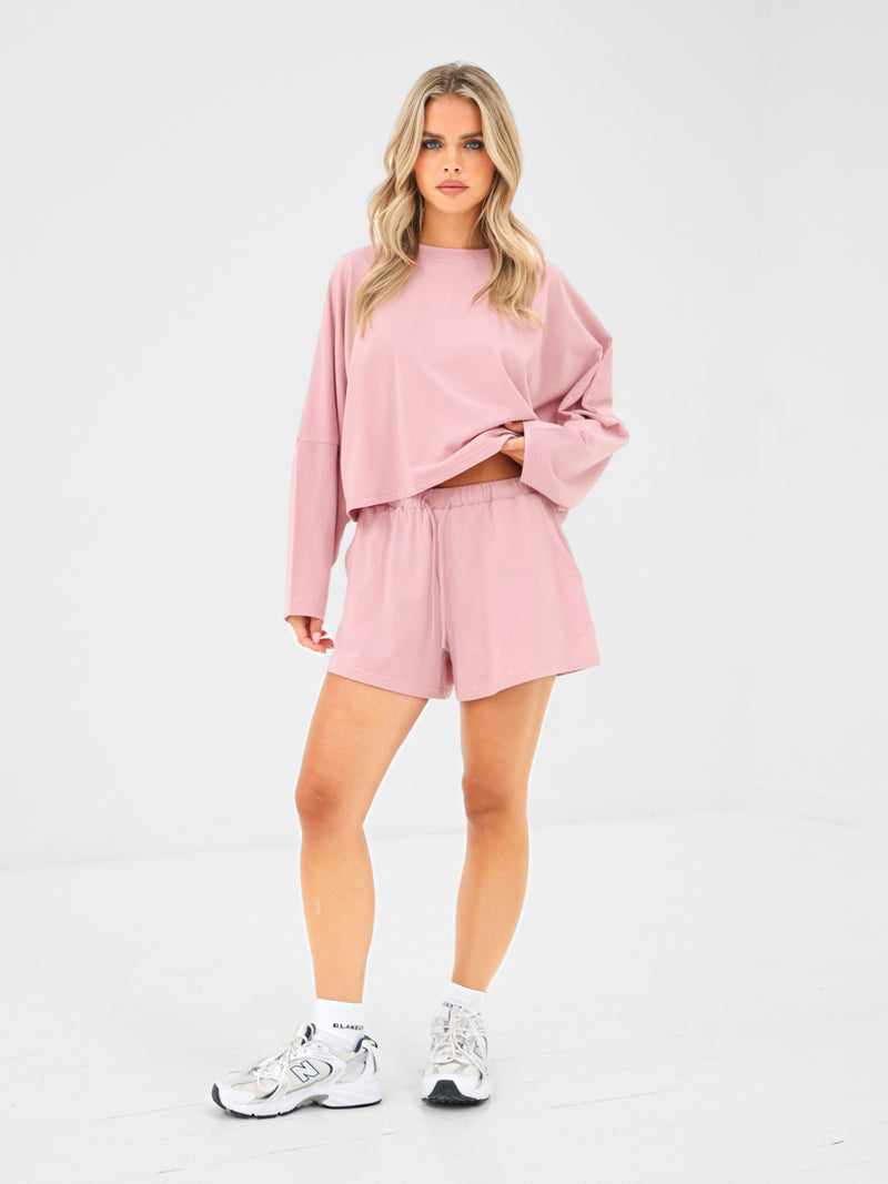 Ayla Batwing Cotton Top - Rose Pivoine