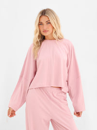Ayla Batwing Cotton Top - Rose Pivoine