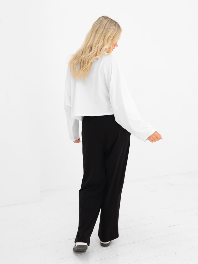 Ayla Batwing Cotton Top - Blanche