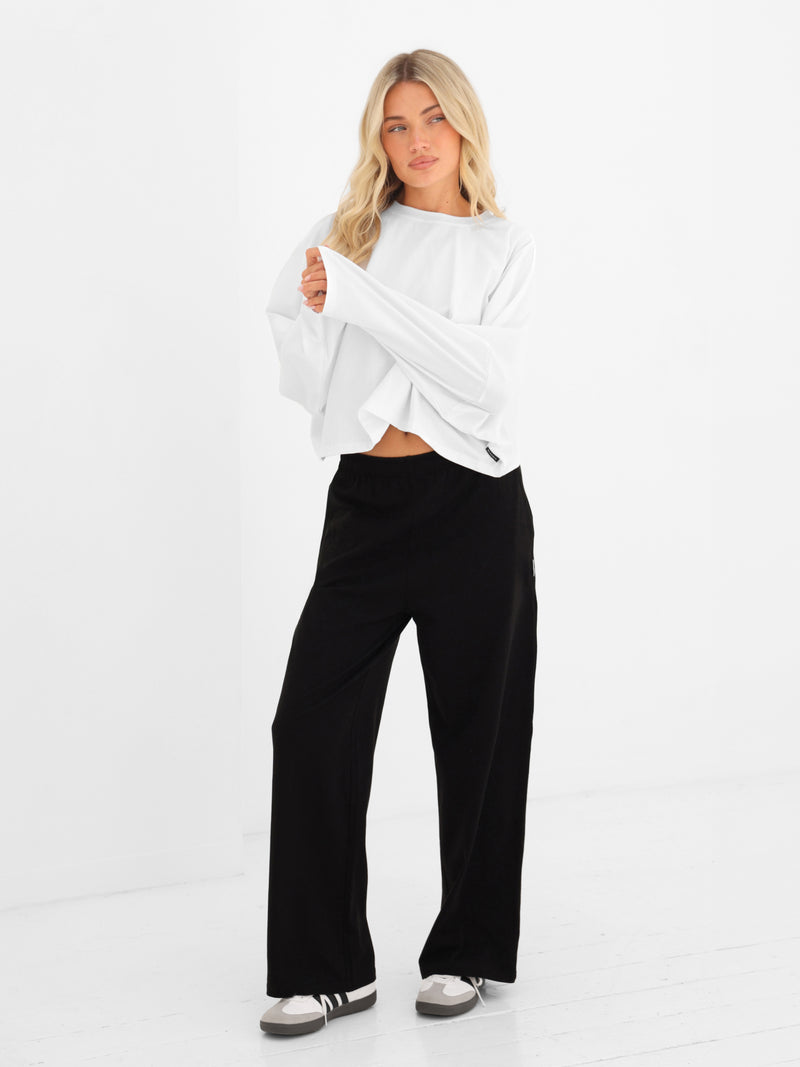 Ayla Batwing Cotton Top - Blanche